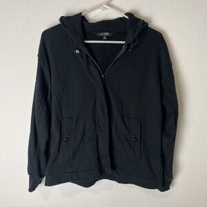 Lauren Ralph Lauren Black Zip Hoodie Logo Small‎ 221 Sweatshirt​